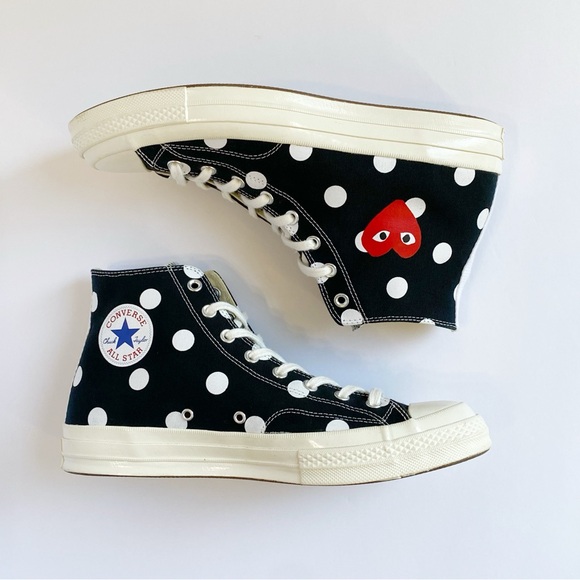 COMME Des GARÇONS PLAY Converse Chuck Taylor black white Polka Dot Sneakers - Picture 4 of 10